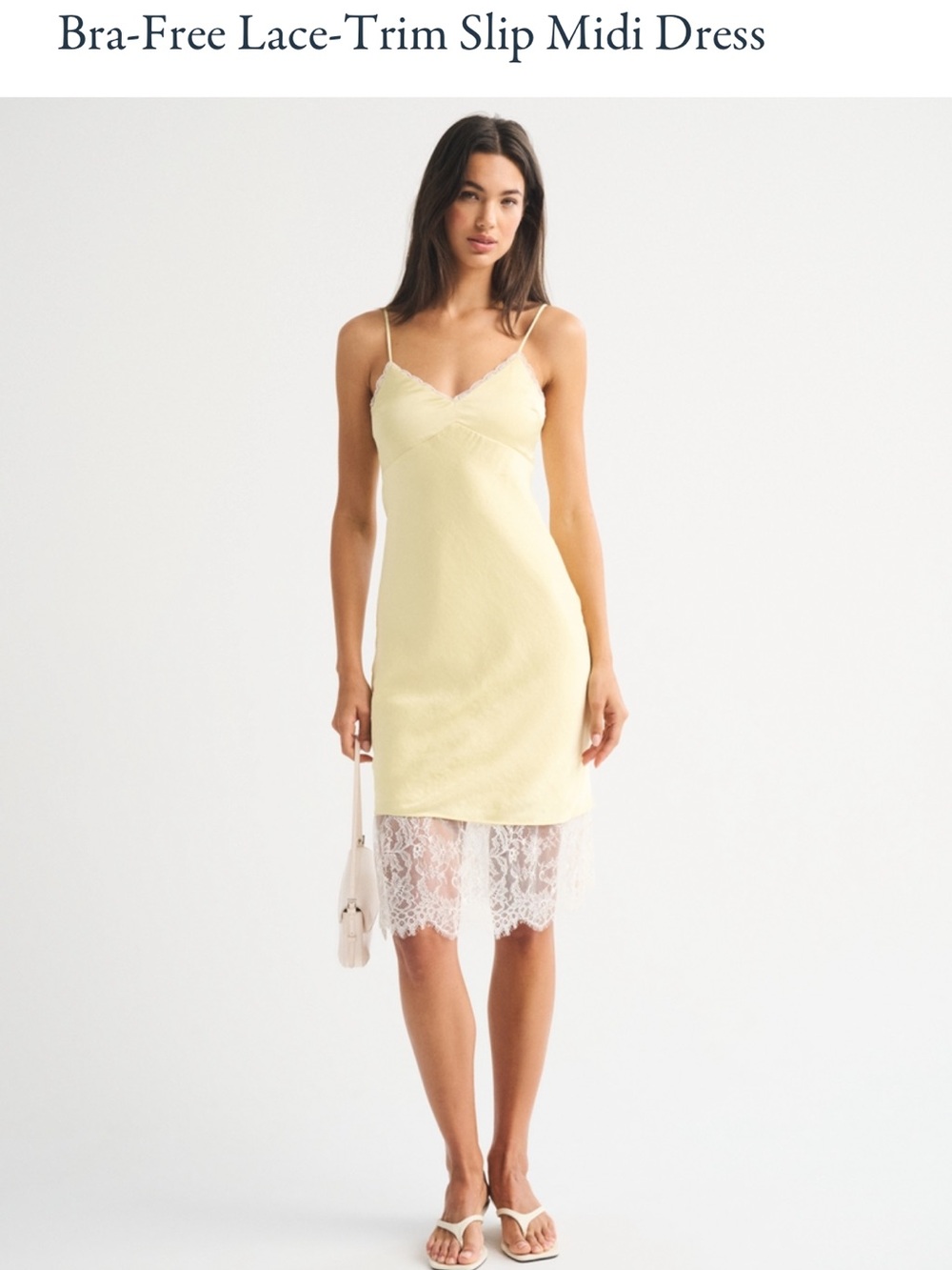 Abercrombie Bra Free Lace Trim Midi Dress